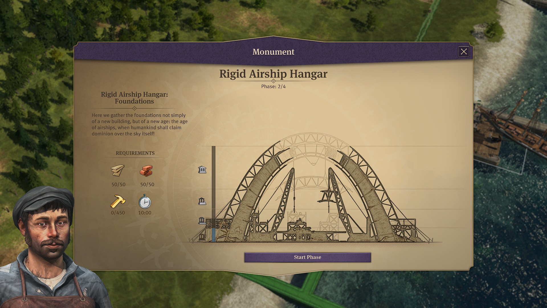 Anno 1800 - Rigid Airship Hangar phase 2 construction